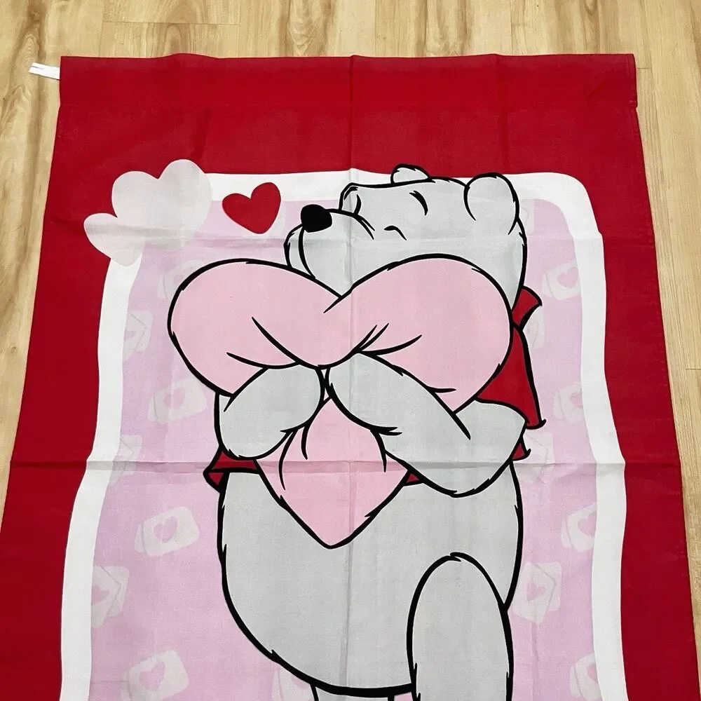 VTG Disney Winnie The Pooh Be Mine Valentine's Day Decorative Yard Flag Banner
